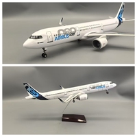 NEW A321 Neo Model 44CM Prototype Airline Model Aircraft Resin Toy plane With LED Light (Touch or Sound Control) for Adults