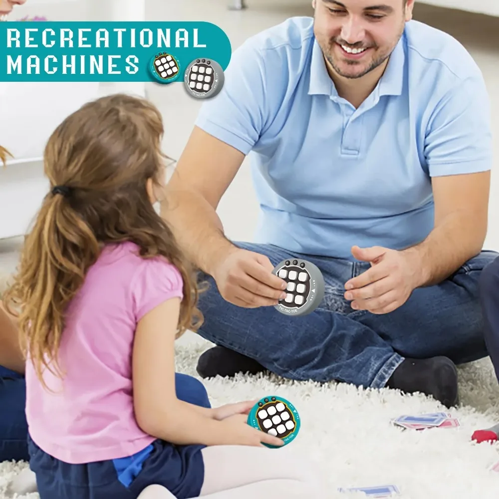 

Portable Electronic Tic Tac Toe Bolt Game 3-in-1 Stress Relief Puzzle Game Console Handheld Educational Board Game