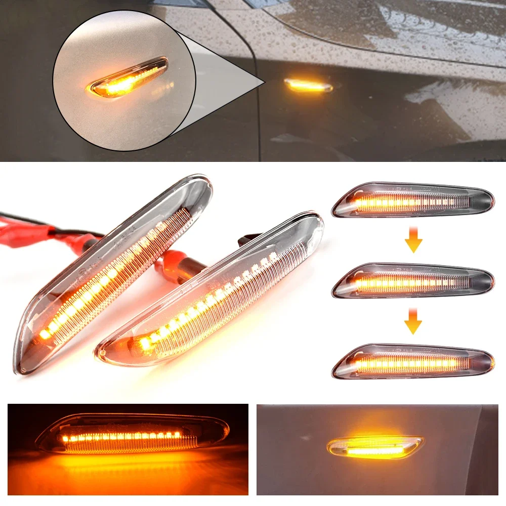 Clignotant LED à flux dynamique, feu de position latéral, pour BMW E90 E91 E92 E93 E60 E87 E82 E46