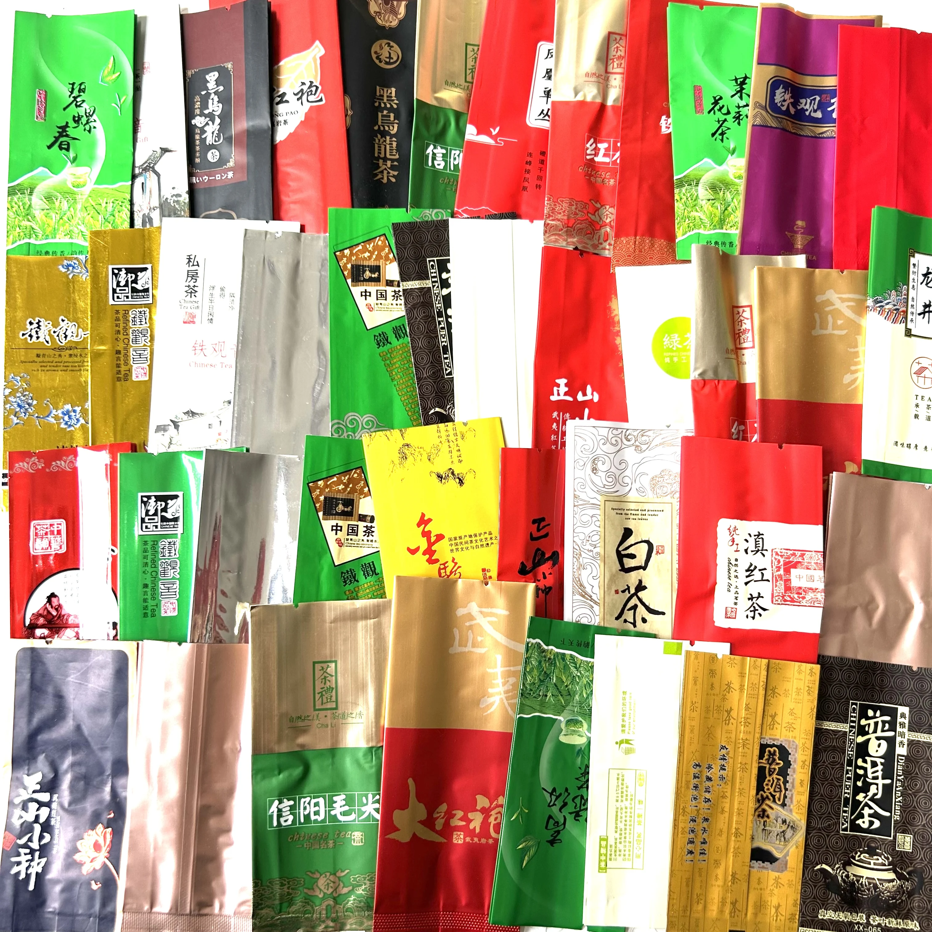 20 Different Tea Package Bags Including Oolong Pu-erh  Green Tea Flower Tea Gift Chinese Vacuum Plastic package Bags