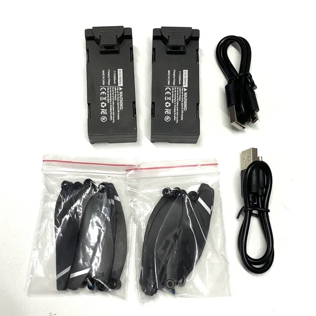 

3.7V 2000mAh Lithium Battery 2PCS USB Charging Wire Charger Accessories CW CCW Propeller Blade Spare Parts for S136 RC Drone