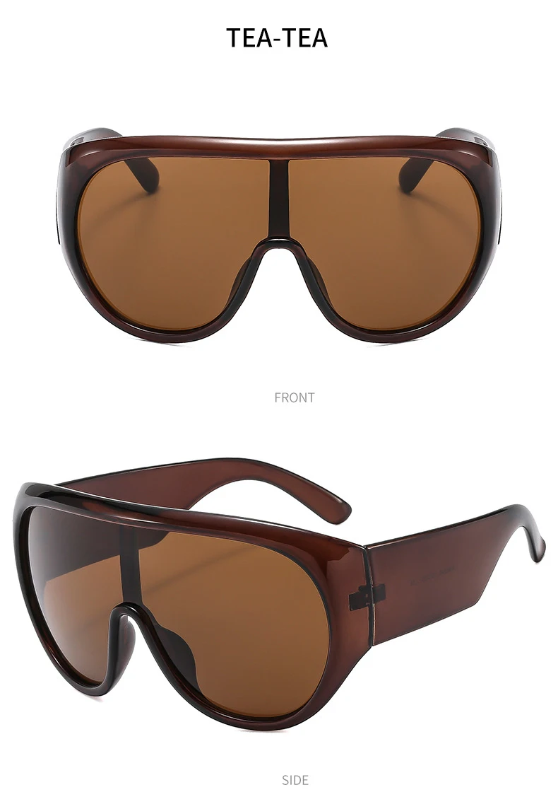 Y2K Übergroße Schutzbrille für Damen, Futuristisches Visier, Einteilige Steampunk-Brille mit Großem Rahmen, Punk-Sonnenbrille, Winddichte Eyewear – Detail 14