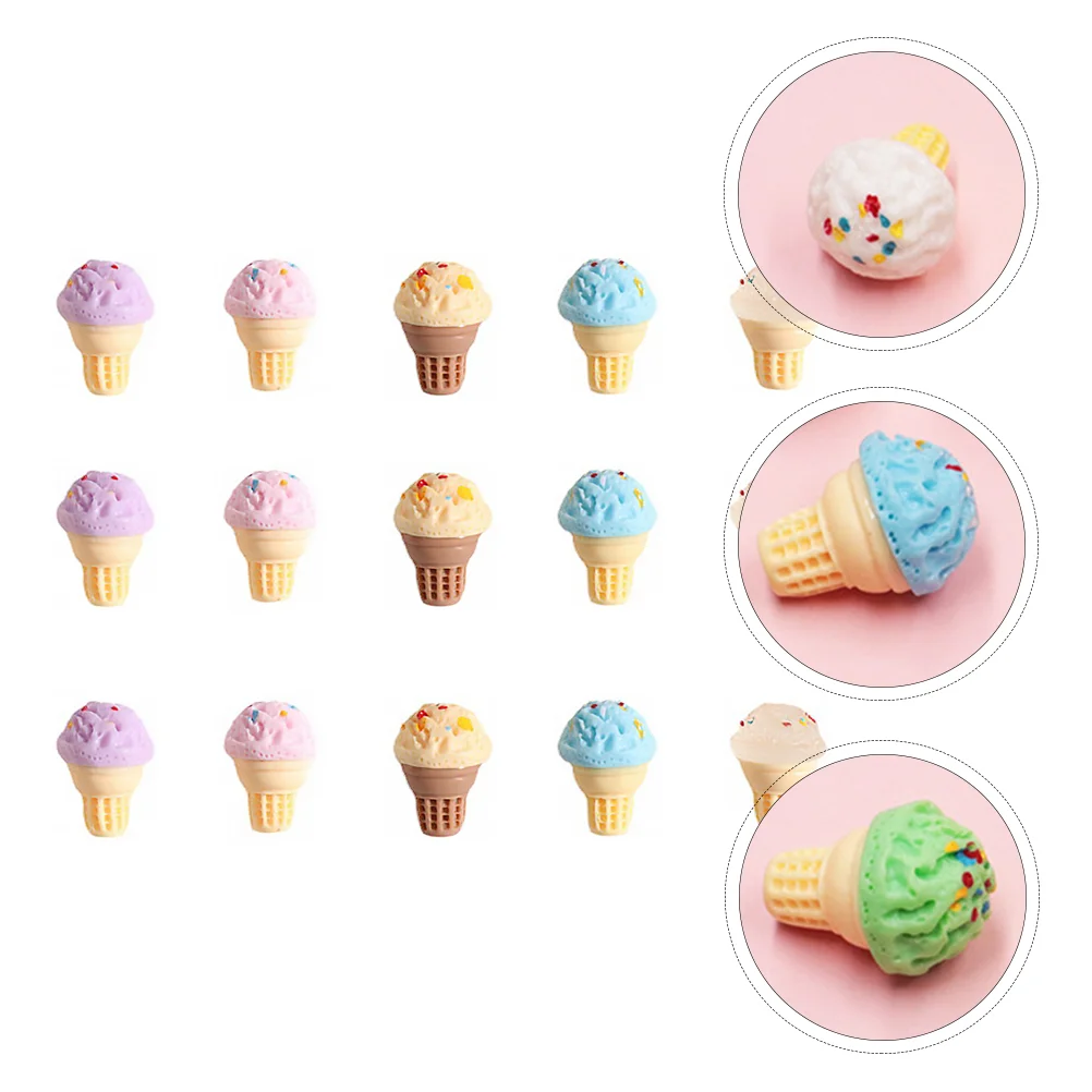 

3 Sets Mini Sweets Favors Supplies Ice Cream Model Adorn Dessert Miniature Toys