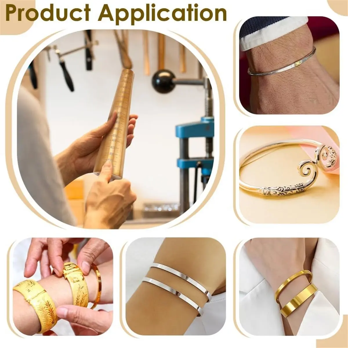 618 Mega Sale Bracelet Mandrel Sizer Set with Iron Hammer, Stainless Steel Round Bracelet Mandrel, Jewelry Making Tool