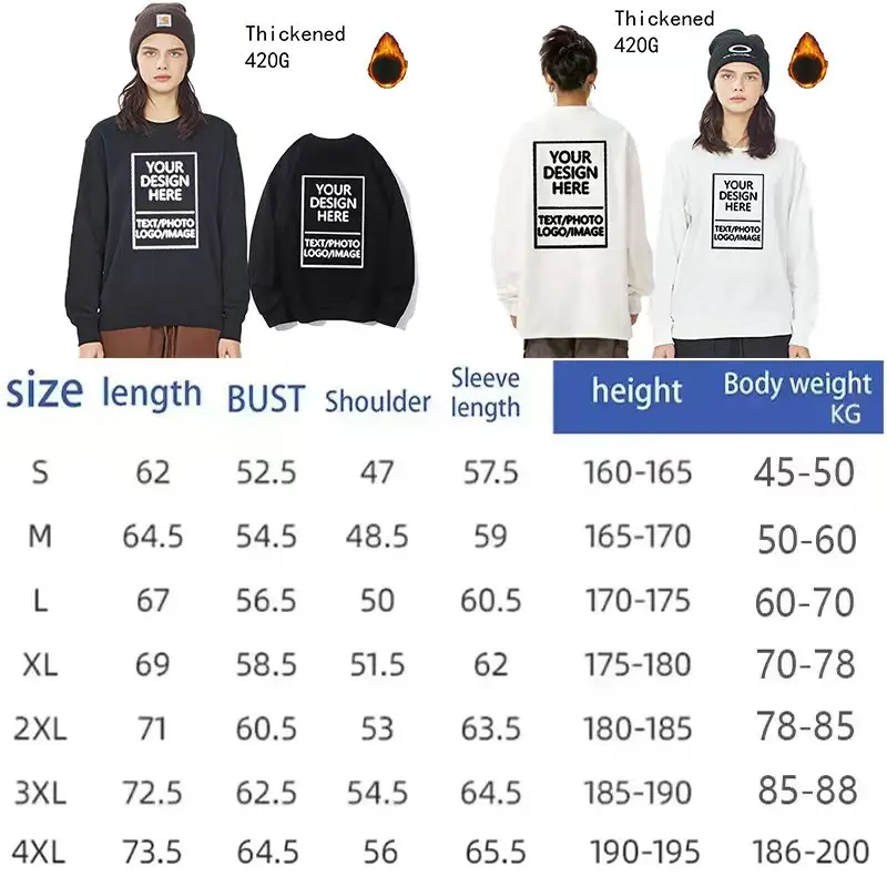 Women's fleece 420g thick hoodie with personalized printing. Soft and warm. Suitable for running, skiing and daily wear.