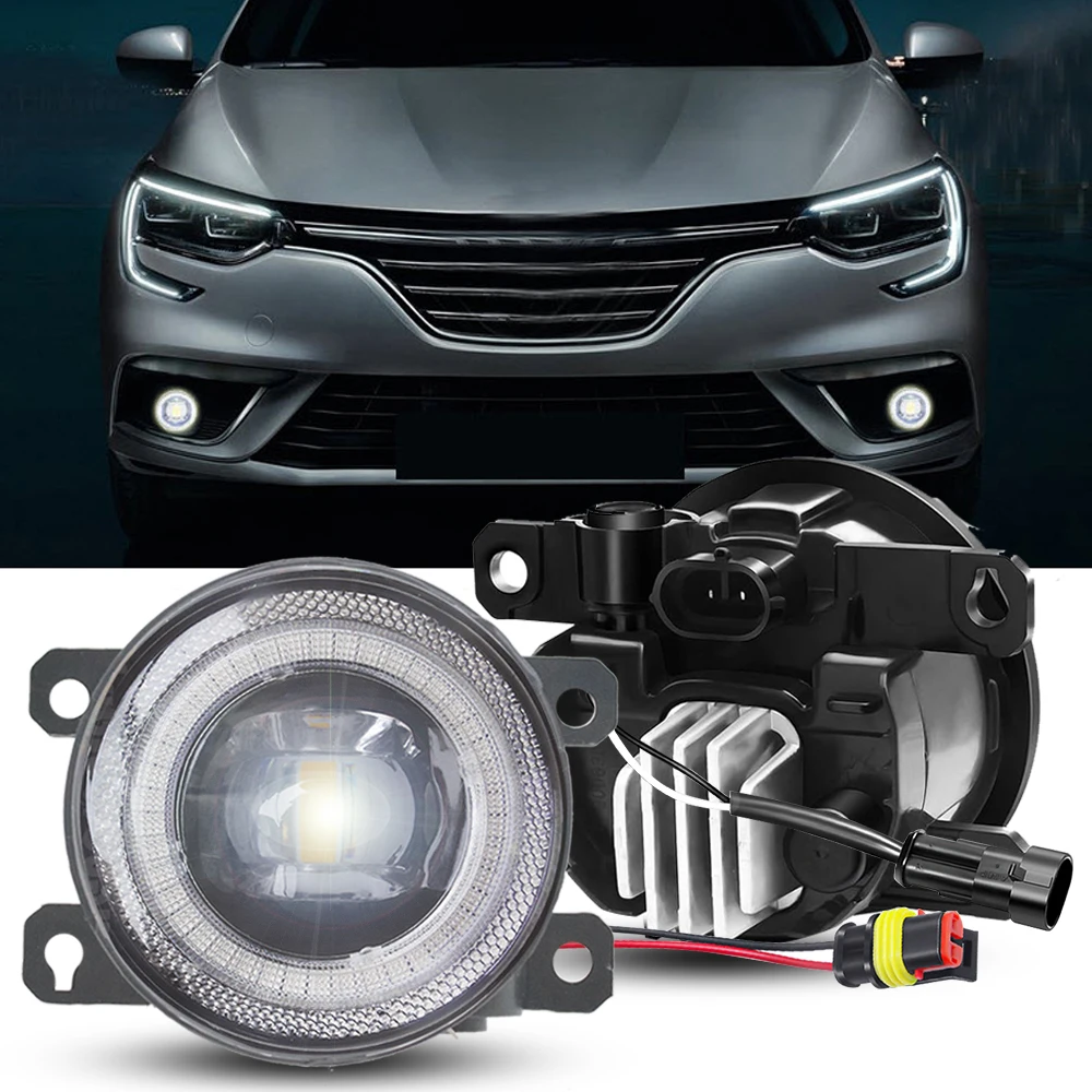 2 In1 Function For Renault Megane 4 / iv B9A/M/N 2015 2016 2017 2018 LED Fog Light + Angel Eye Daytime Running Lamp Accessories