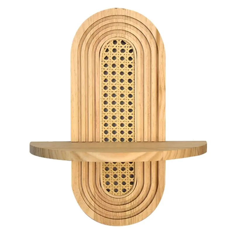 

AT84-Настенная полка ручной работы из ротанга в деревянном стиле, китайский декор для спальни и гостиной, бамбук А