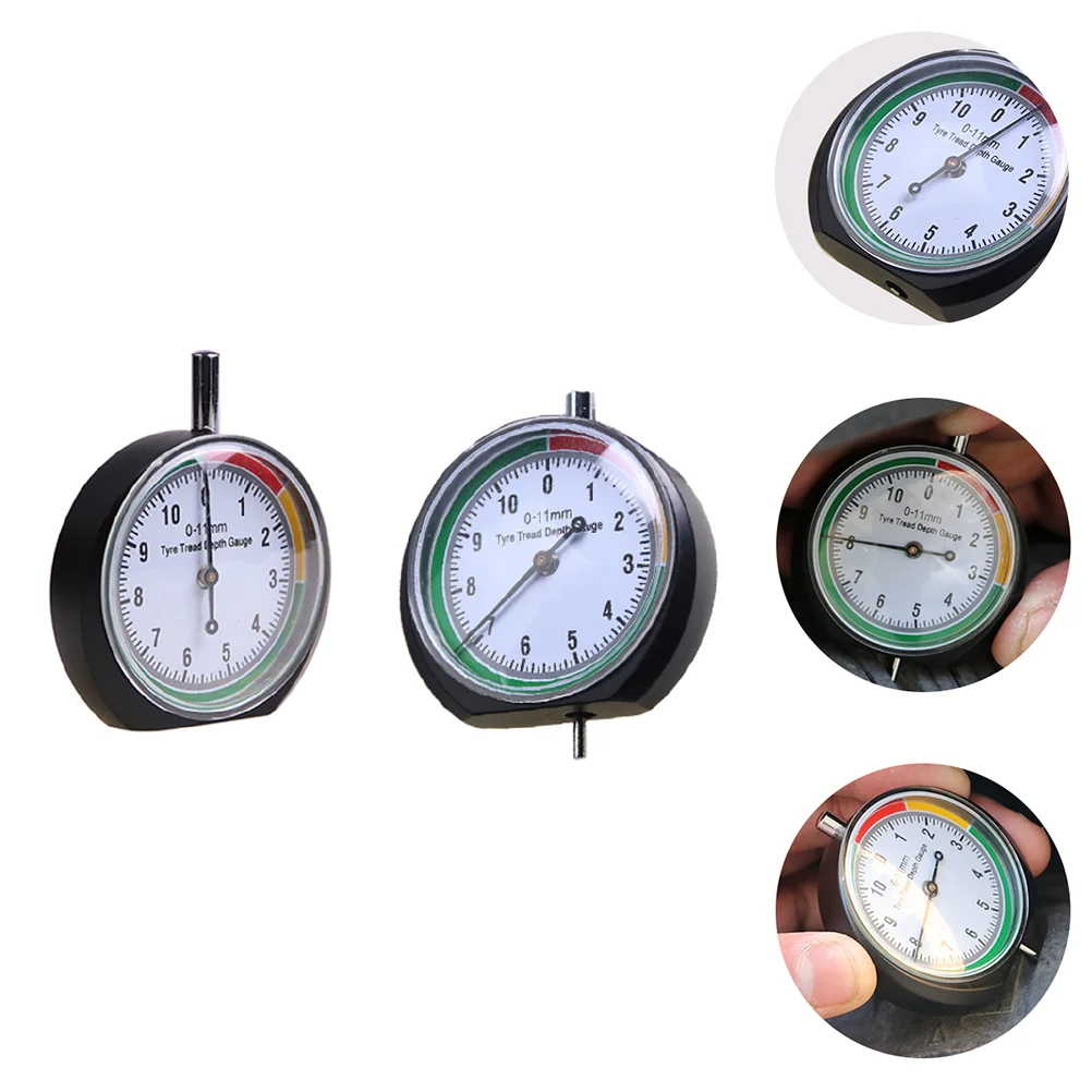 

2 Pcs Tire Ruler Measure Device Tyre Depth Car Tester Gauges Tires Tool Pointer Monitor Stainless Steel Tread