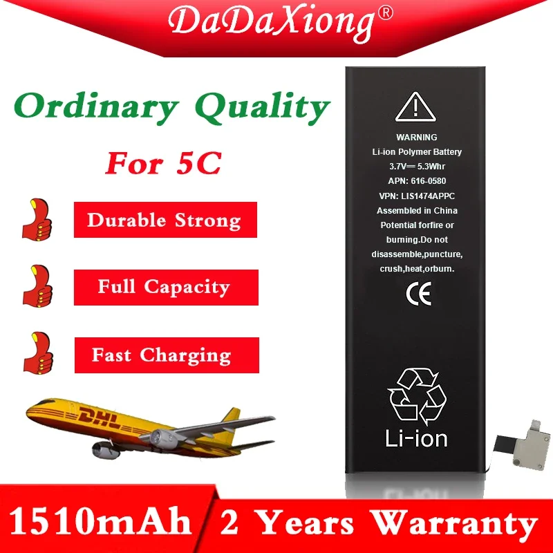 

DaDaXiong 10pcs/Lot Battery For IPhone 5C 5 C Ordinary Quality 0 Cycle 1510mAh 3.7V Replacement