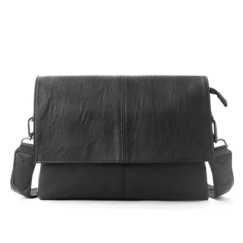 Black Soft Leather Crossbody Bag for Men Bags Casual Man Messenger Bag Designer Fashion Male Bag Business Shoulder Bag