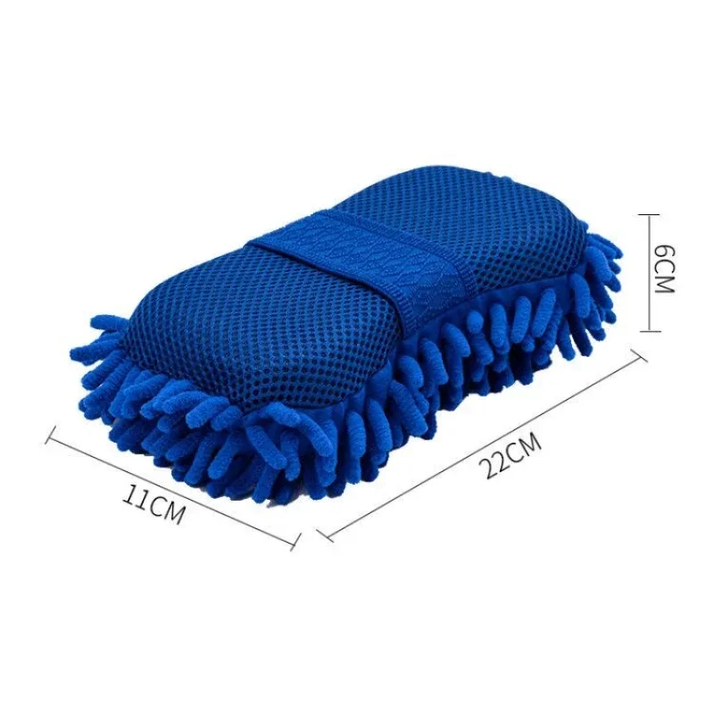 1pc Auto Car Cleaning Gadgets, Microfiber Chenille Wash Sponge, Absorbent Washing Pad Towel Car Care Styling Wash Gloves