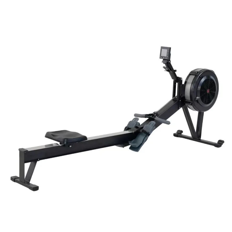 Nueva Máquina de Remo para Interiores: Máquina de Remo Negra con 10 Niveles de Resistencia al Aire, Apta para Uso en Casa y en el Gimnasio