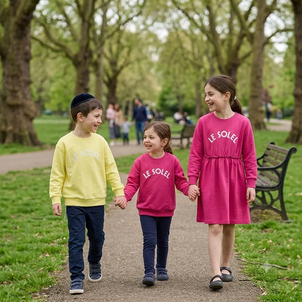 Autumn Collection Soft Cotton French Terry Sweatshirt for Children - Boys & Girls Long Sleeve Yellow & Hot Pink Dress