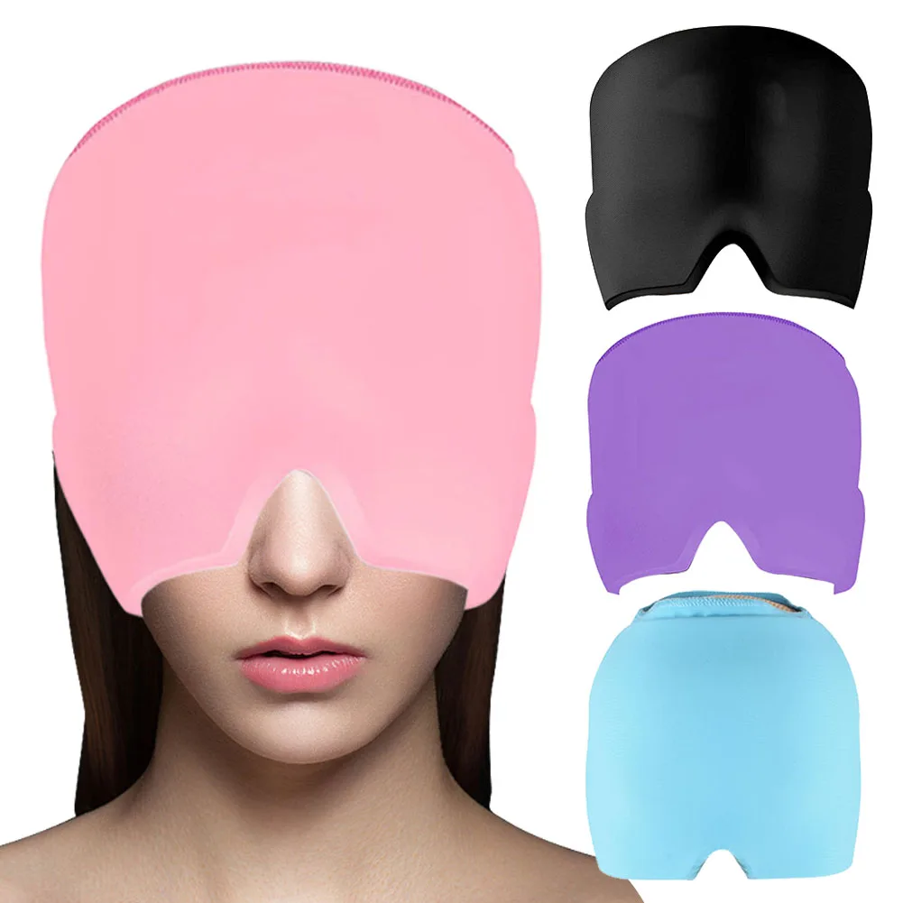 Headache Relief Mask Headache Hat for MigraineTherapy Cap Ice Head Wrap Pack Hot Cold Mask Migraine and Headache Relief Cap