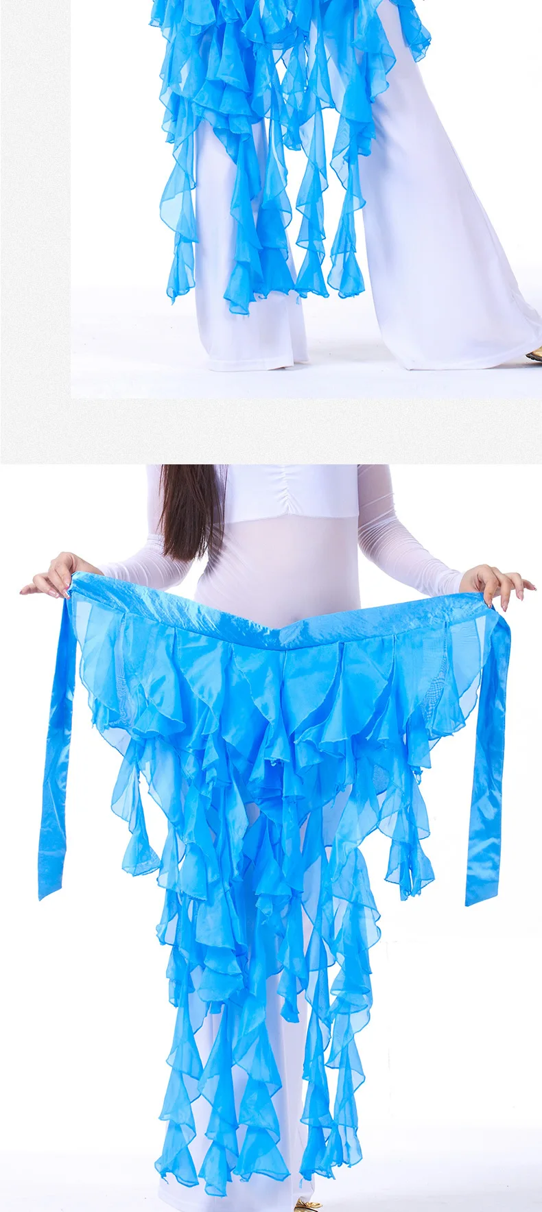 1PC frauen Bauchtanz Hüfte Schal Gürtel Rock Latin Dance Gürtel Neun Schwanz Fuchs Rock Leistung Quaste Welle rock – Detail 19