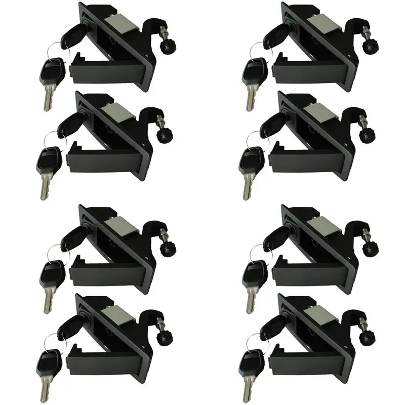 EYFL-8PCS Compression Latch Lock Trigger Latch Lock Zinc Alloy Adjustable Lever Hand Operated Compression Latch Flush Black
