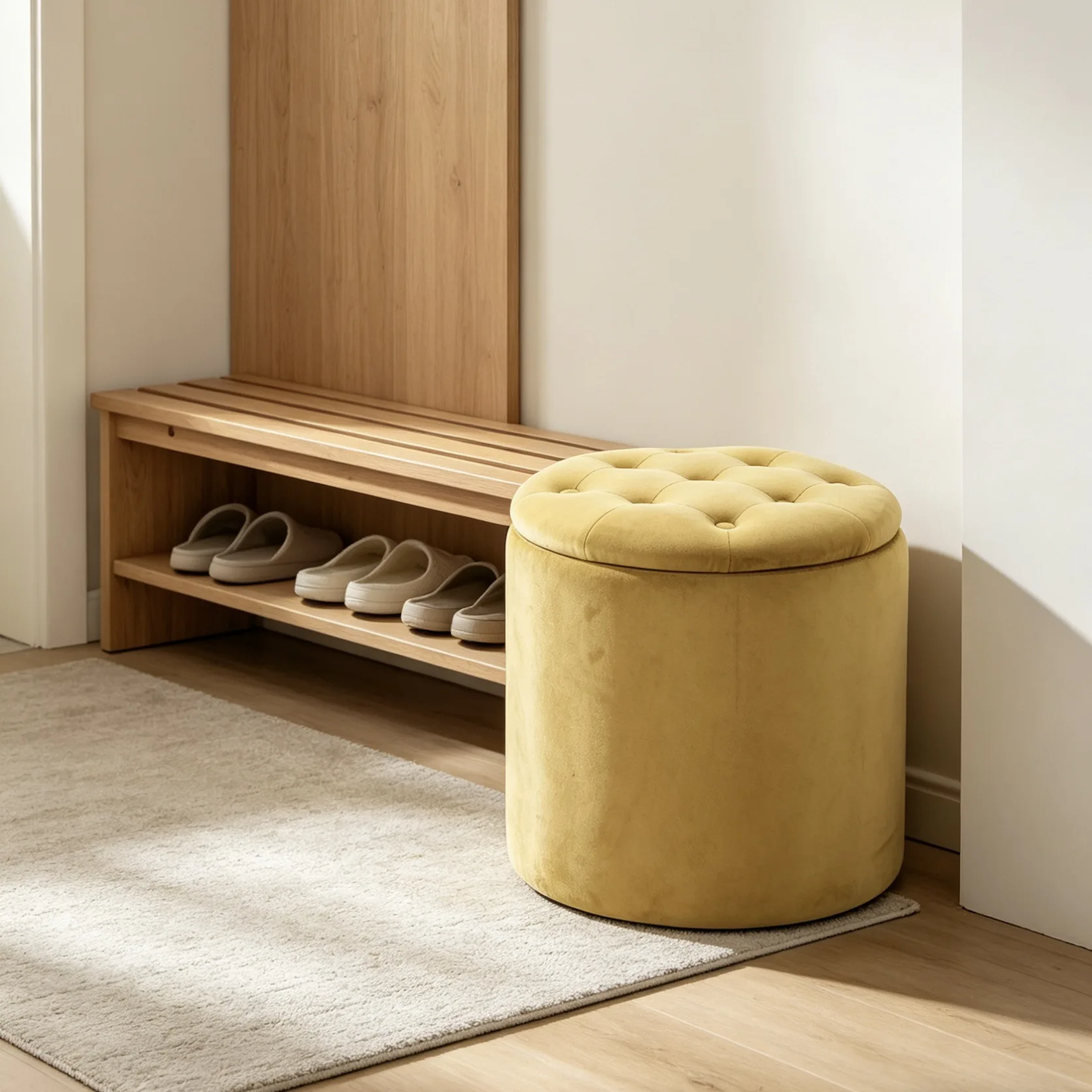 Small stool household solid wood small bench Internet celebrity living room coffee table