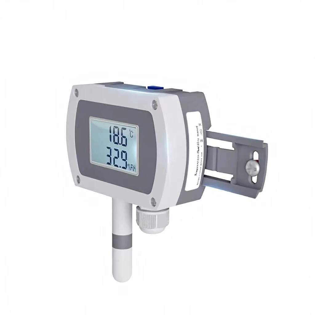 ABS IP65 Track Installation Patent Design LCD Display Wall-mounted Temperature Humidity Transmitter/Sensor MODBUS