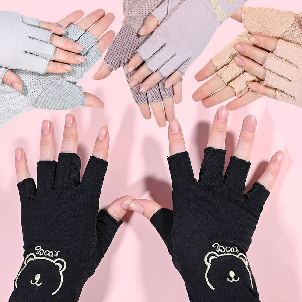 

1 Pair Sunscreen Gloves Anti UV Nail Gloves for Nail Art Gel UV LED Lamp Tool Professional Women Manicure UV Protection Glove-%*