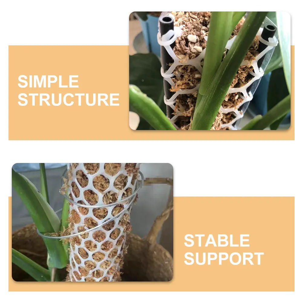 

1Set Moss Pole Kit Plastic Mesh Plant Climbing Net Durable Wear-Resistant Support Netting for Garden Vines Flowers Fruits