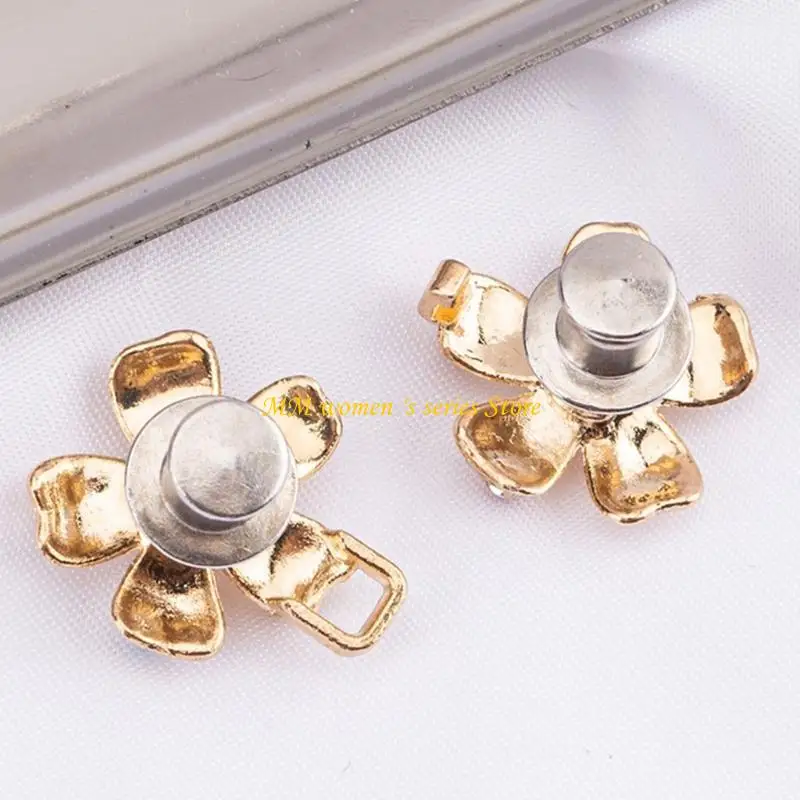 Q39C Flower Waist Pin for Women Pants Tightening Waist Cinching Button Waistband Buckle