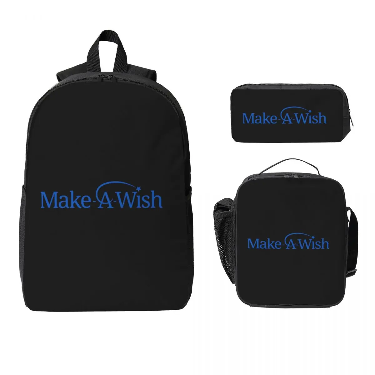 Make A Wish Foundation Of America Backpack Student BookBag School Bag Computer Shoulder Bags 3ps Insulated Lunch Bag Pencil Case
