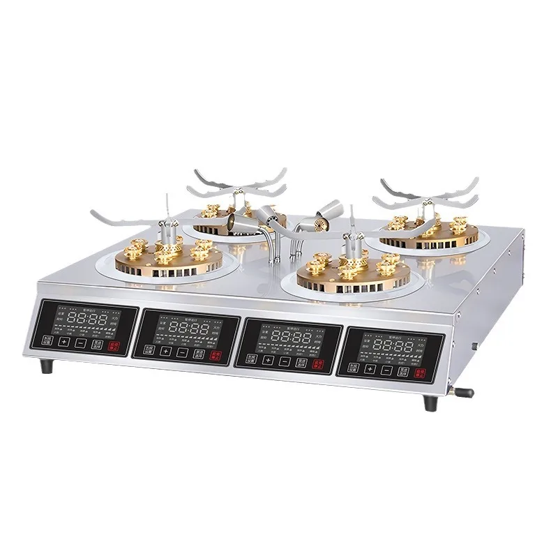 

Rice cooking machine six-head gas automatic commercial small casserole rotating fire stove
