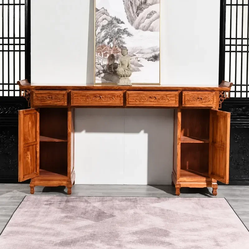 Chinese Antique Solid Wood Bar Case Offering Table Buddhist Platform Household Rural Central Hall Economic Entrance Incense