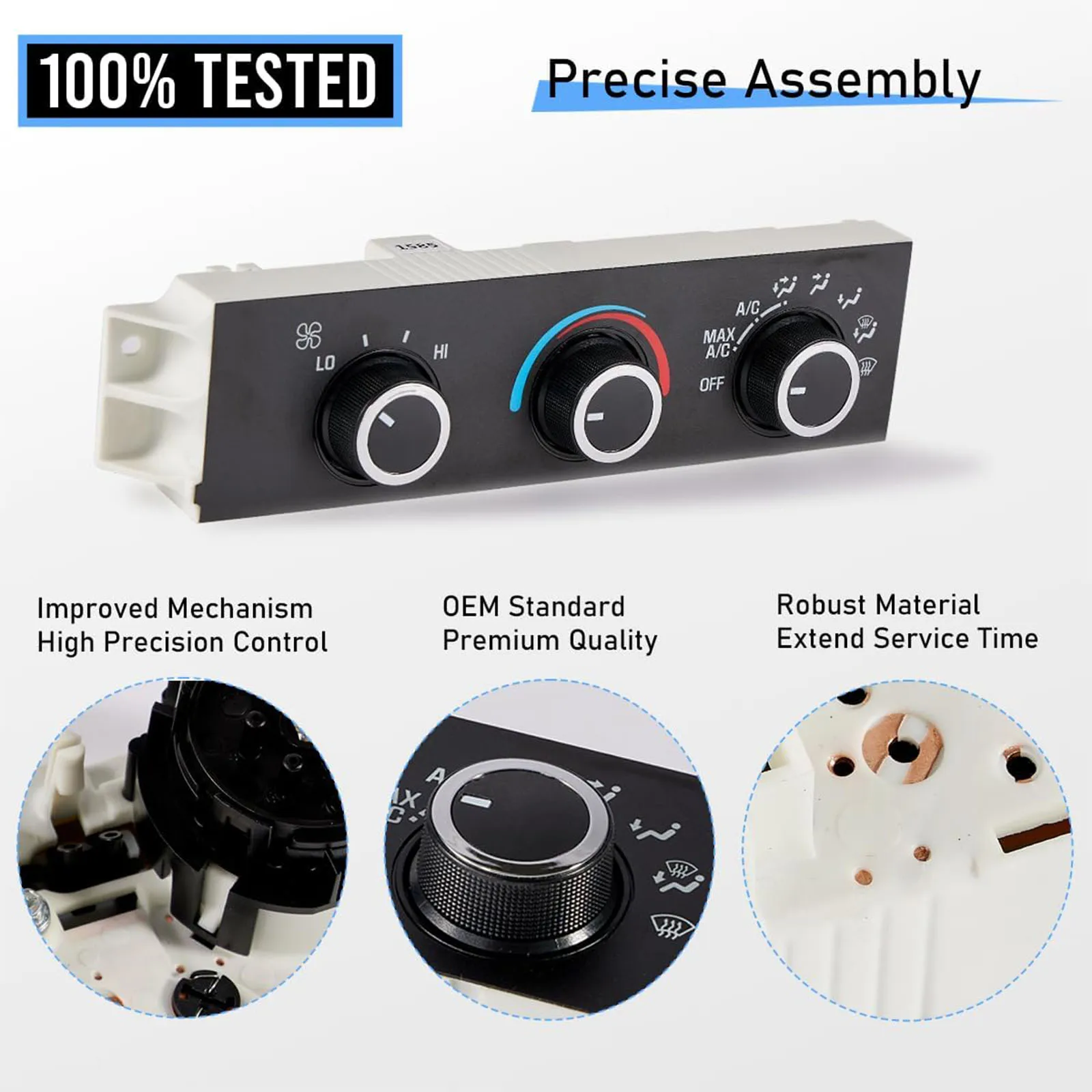 

15073274 A/C Heater Climate Control Panel for Chevrolet GMC Express 2500 3500 Base Extended Cargo Van 4.3L 15130959 19370220