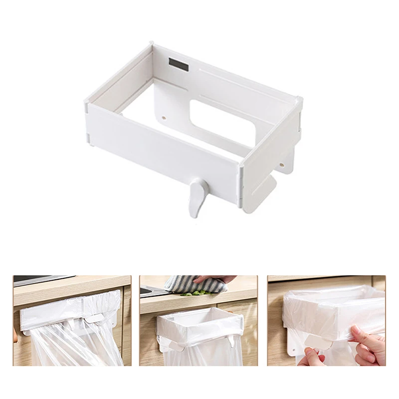 

Hanging Trash Bag Holder Foldable Garbage Bag Hanging Rack Home Kitchen Bathroom Portable Storage Rack
