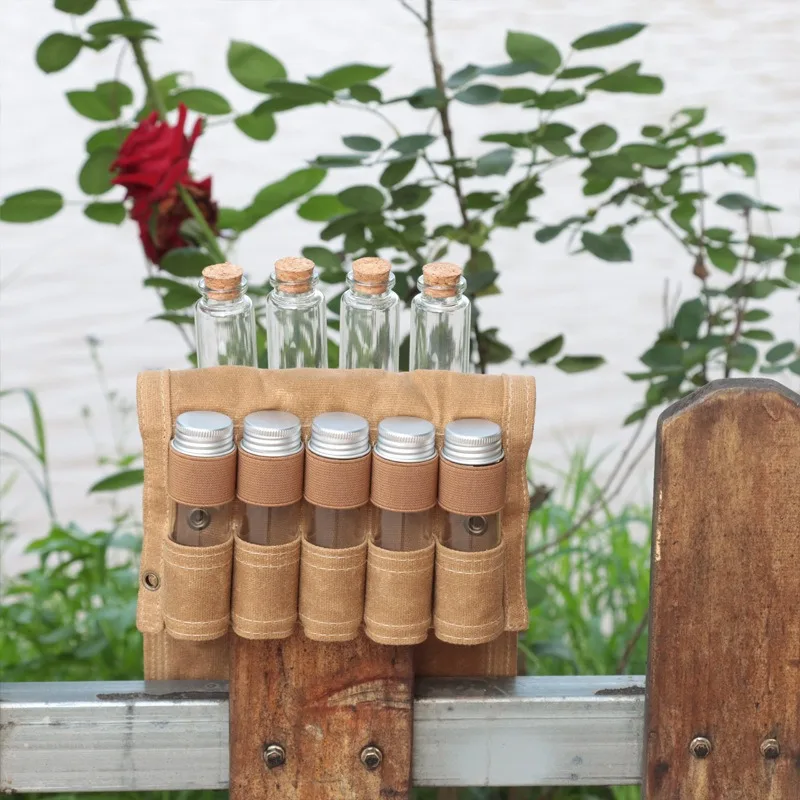 Camping Seasoning Bottle Storage Bag, Camping Canvas Multi-pocket Seasoning Storage Bag, Outdoor Portable Seasoning Storage Bag