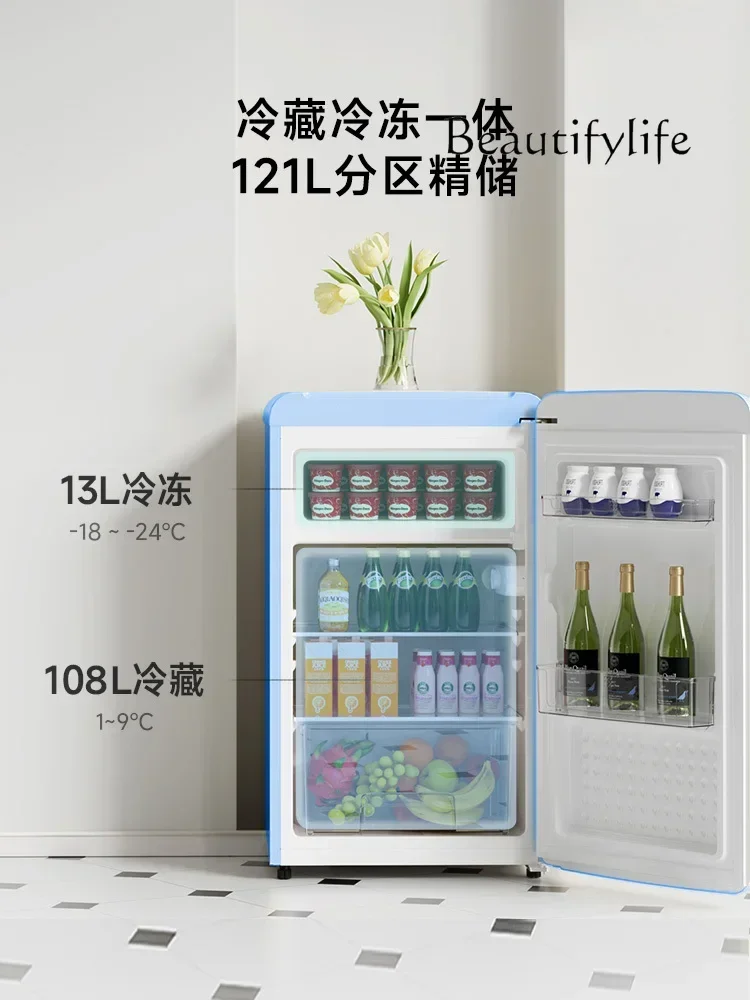 Retro Simple Style Refrigerator Rental Dormitory Office Color Mini Household Refrigerator Mechanical Thermostat