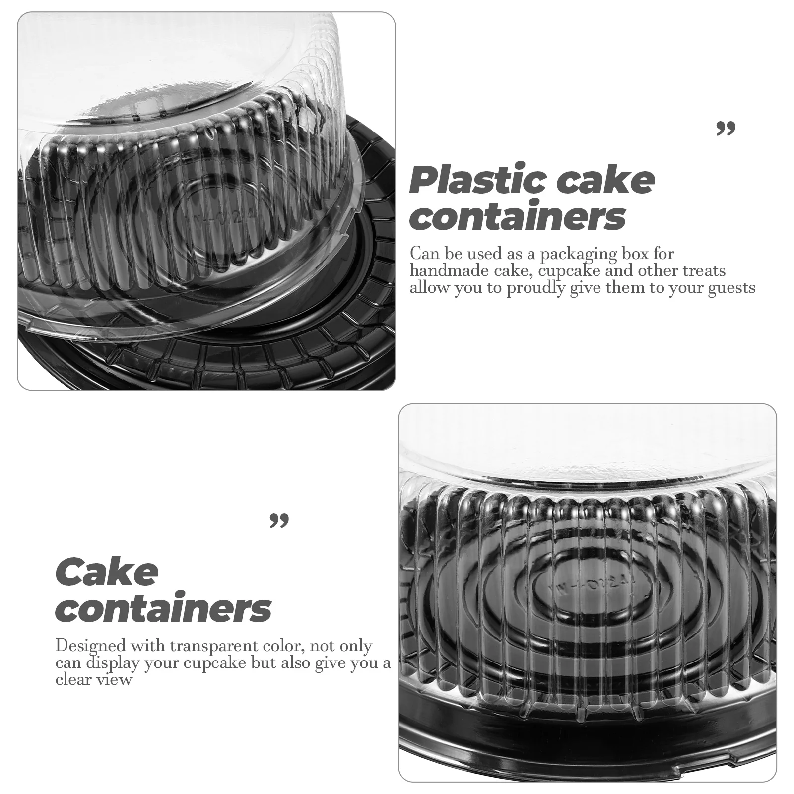 10 Pcs Cake Box Plastic Carrier Slice Container Containers with Lids Paper Cups