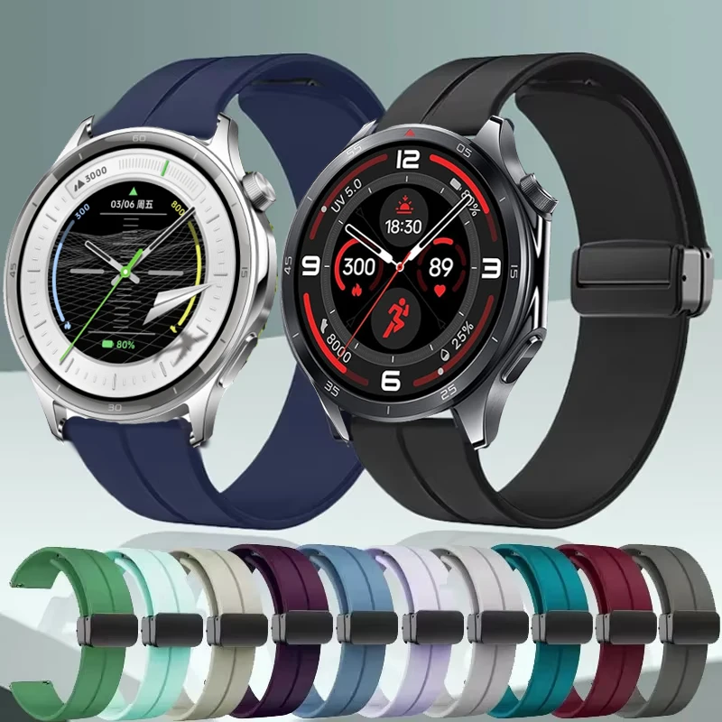 22 mm magnetisches Silikonarmband für OnePlus Watch 3 2 2R/46 mm Sportband für OPPO Watch S 4Pro X X2/Realme Watch 5 S2 S 2 2Pro 3Pro