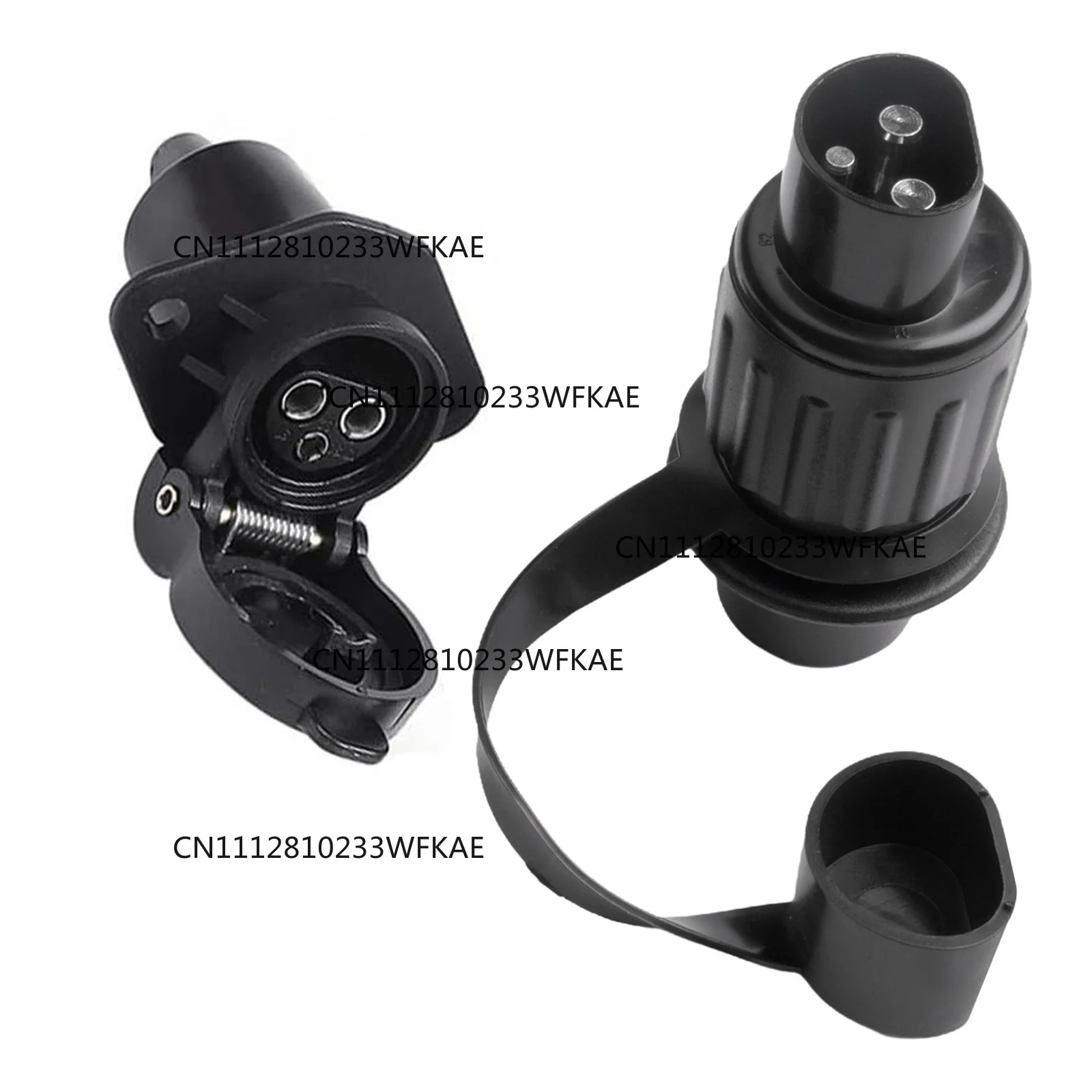 12V 3Pin Trailer Socket Connectors Round 3 Pole Plug-in Trailer Tractor For Caravans Trucks Motorhomes Boats Trailers.