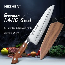 HEZHEN Classic Design 8.3'' Chef Knife Kitchen Knife 56-58HRC German 1.4116 Steel Razor Sharp Cutting Meat With Comfort Handle