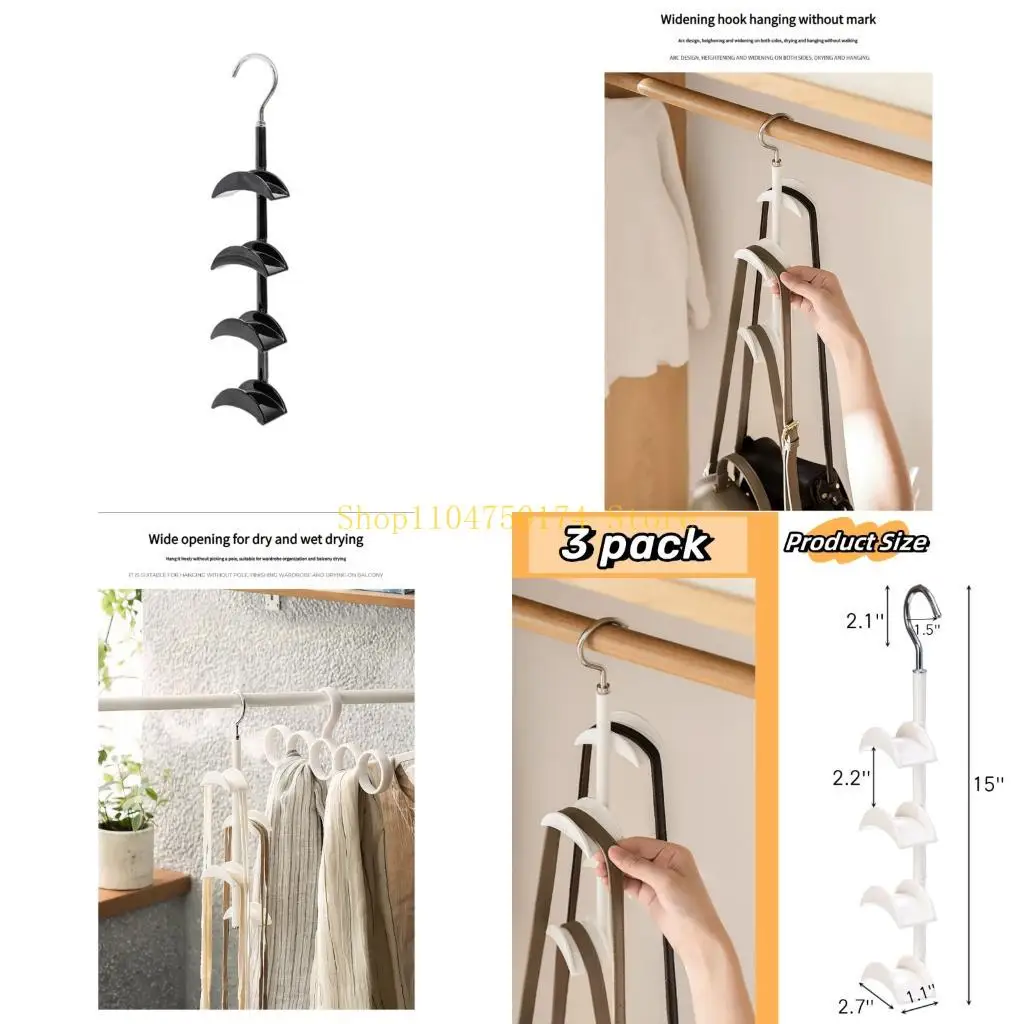 

Space Saving Rotating Closets Hook Systems 4 Hanger Design For Bag Storage Accessories Organization 22LB Capacity top sale