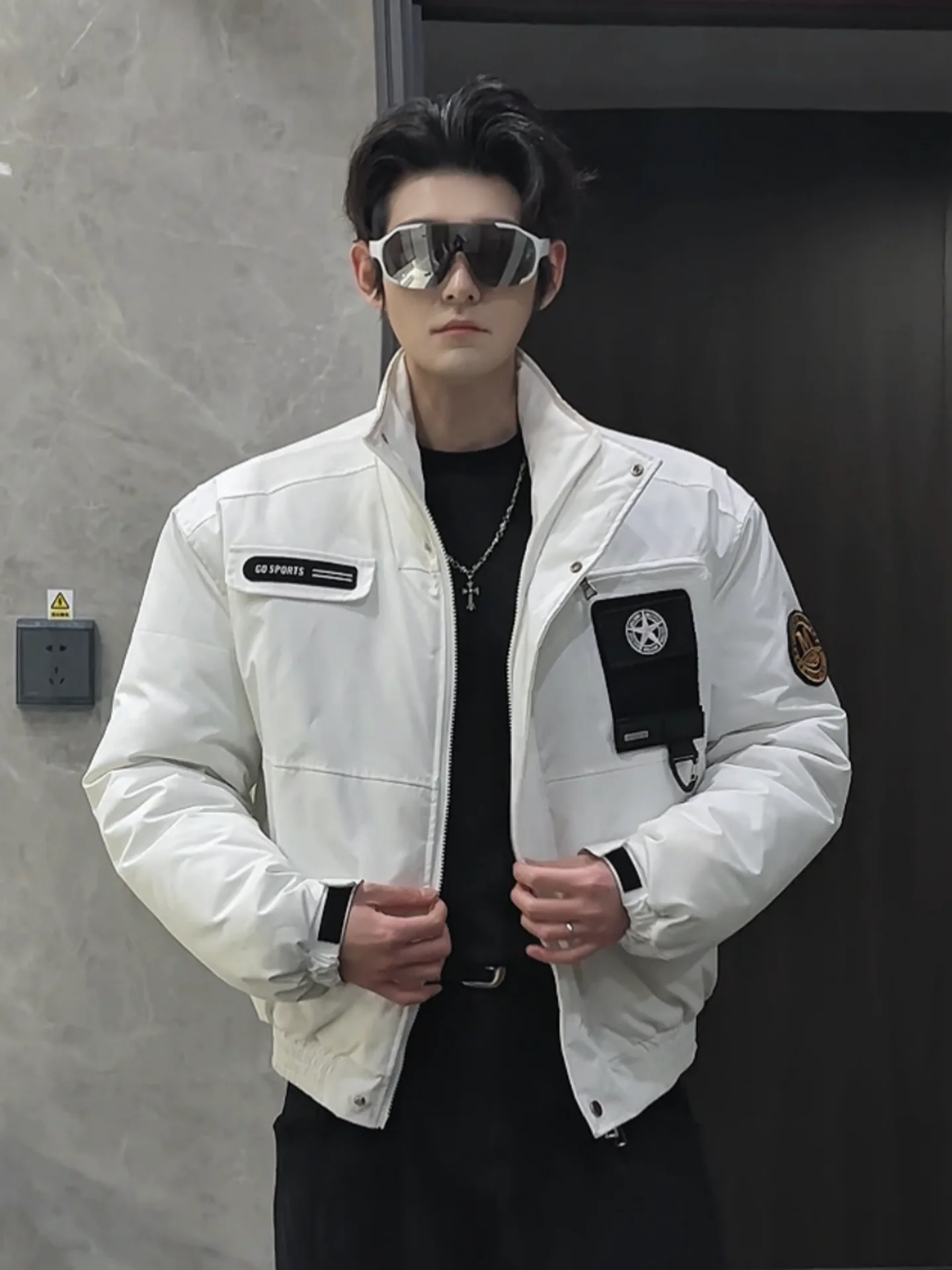 

Теплый хлопковый джет, мужская модная американская зимняя одежда, Новое поступление, крутой индивидуальный дизайн, рабочая одежда Sle, молодежная культура