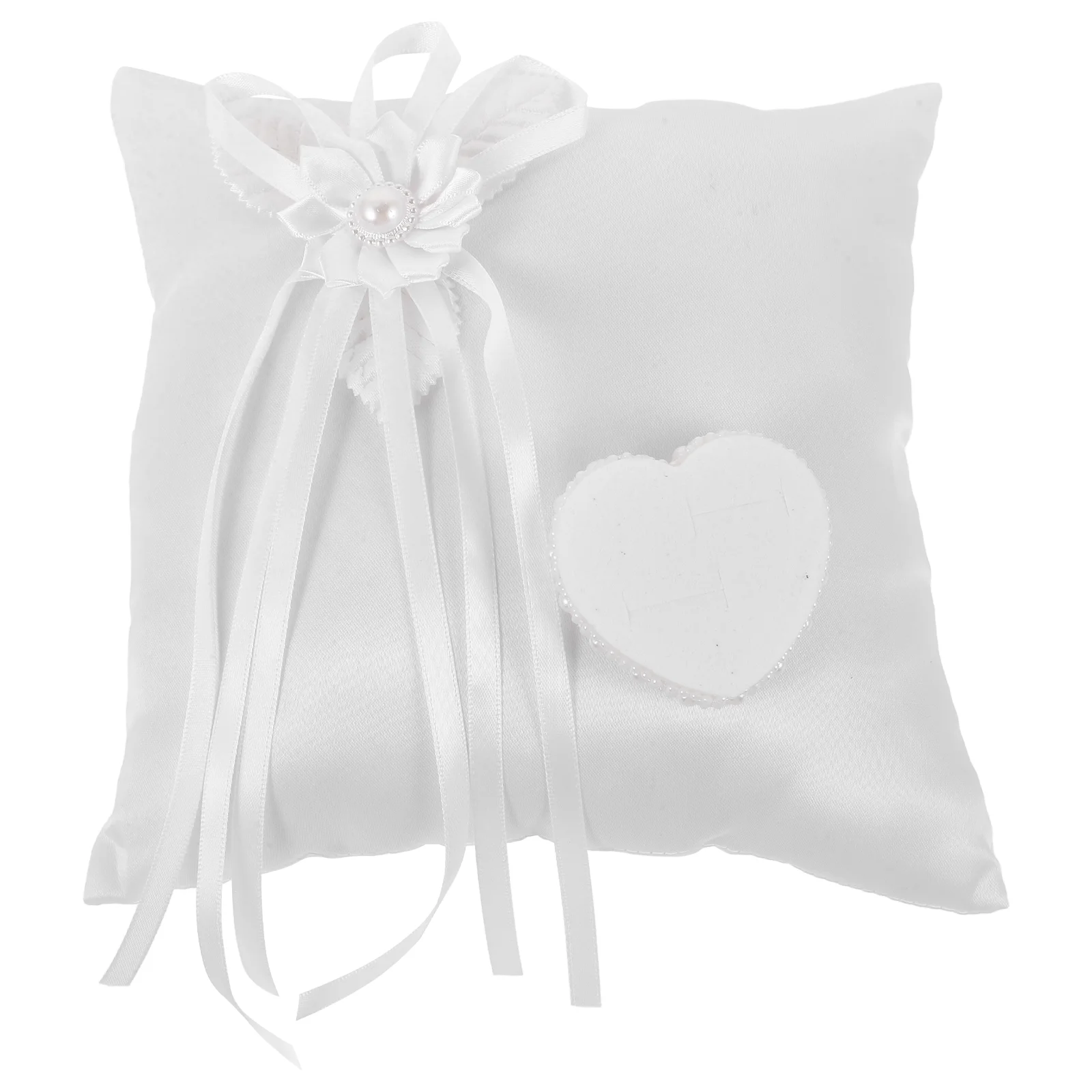 

Bed Pillows Flower Bud Ring for Wedding Jewelry Bearer White Cushion Holder Miss