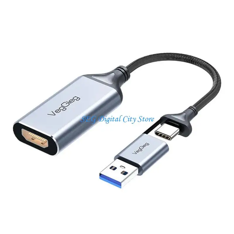 U75B Portable 4K60Hz USB A And USB C to HDTV Video Card 1080P Video Recorders For Live Broadcast Recording