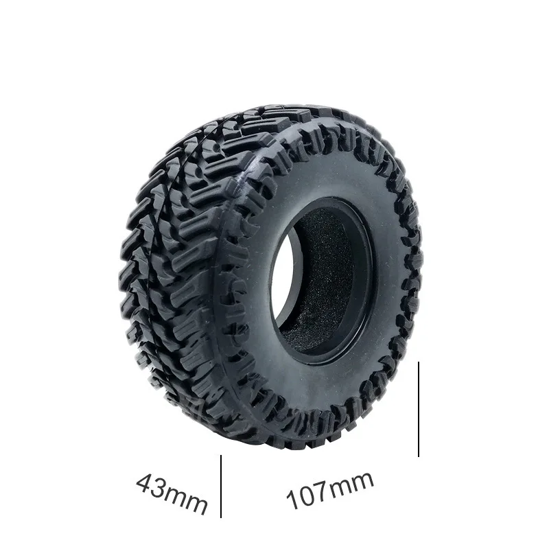 

Подходит для радиоуправляемых моделей автомобилей 1/10 SCX10 D90 TRX4, 1,9-дюймовые шины для краулеров, кожаные шины диаметром 107 мм, имитация шин для бездорожья.