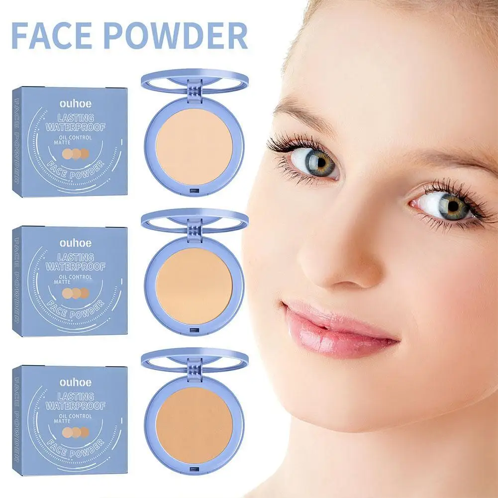 Fine Misty Powder Cake Oil Control Long-lasting Waterproof Concealer Brighten Natural Smooth Texture Face Makeup Cosmetic 8g