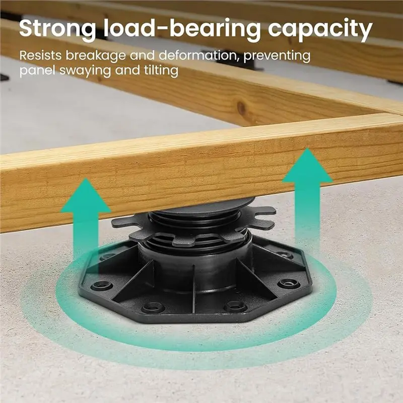 RMWIN-12-Pack Adjustable Deck Support Pedestals Eight Adjustable Decking Pedestal Stable Outdoor Flooring Support
