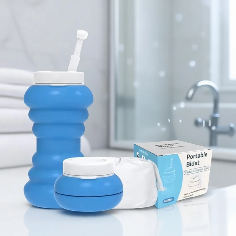 652F Compact Folding Bidet ABS Nozzle and Silicone Bottle Postpartum Care