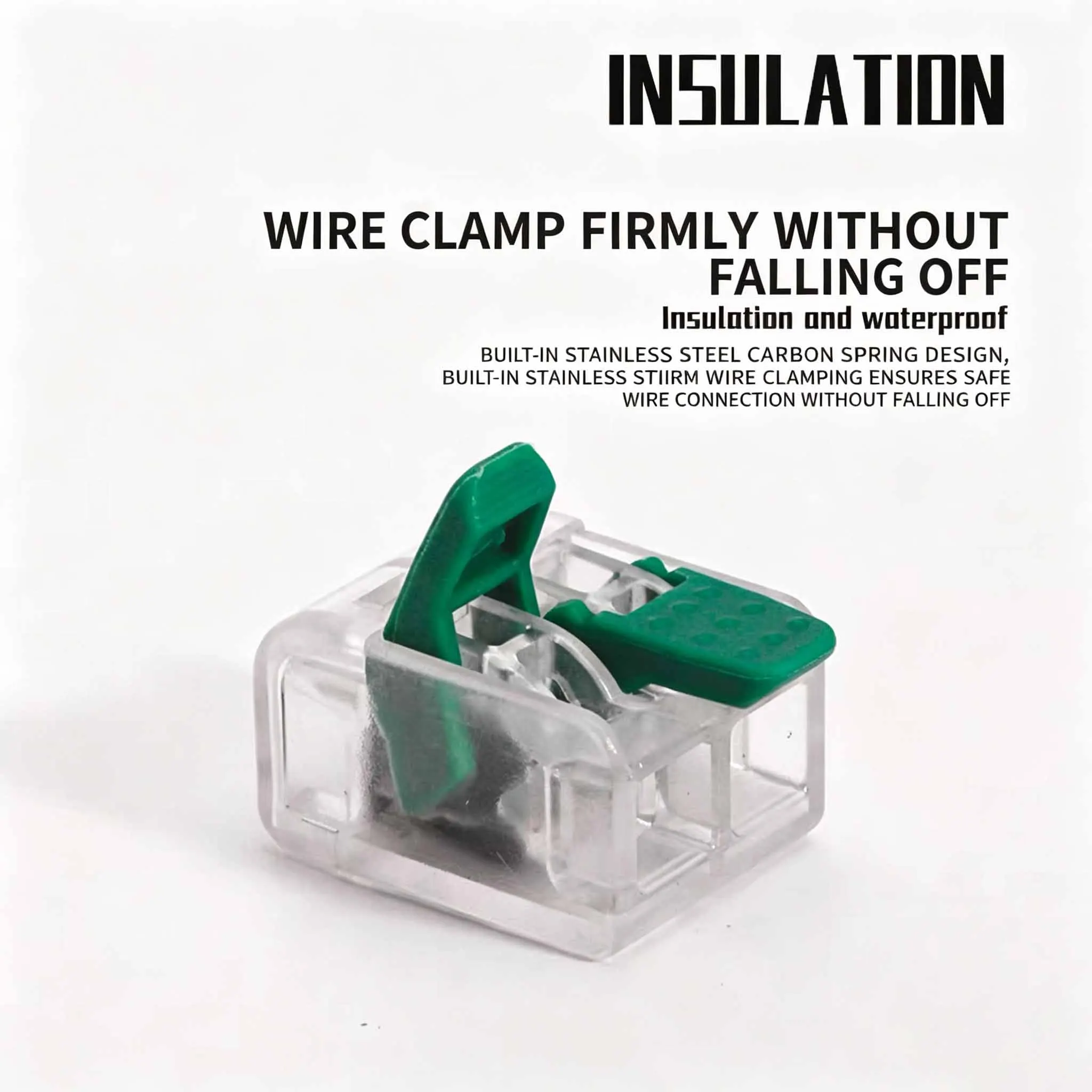 Quick-Install Wire Connectors, Tool-Free Lever-Nut Terminals for Solid & Stranded Wire,Reusable Compact Splicing BlocksTerminal