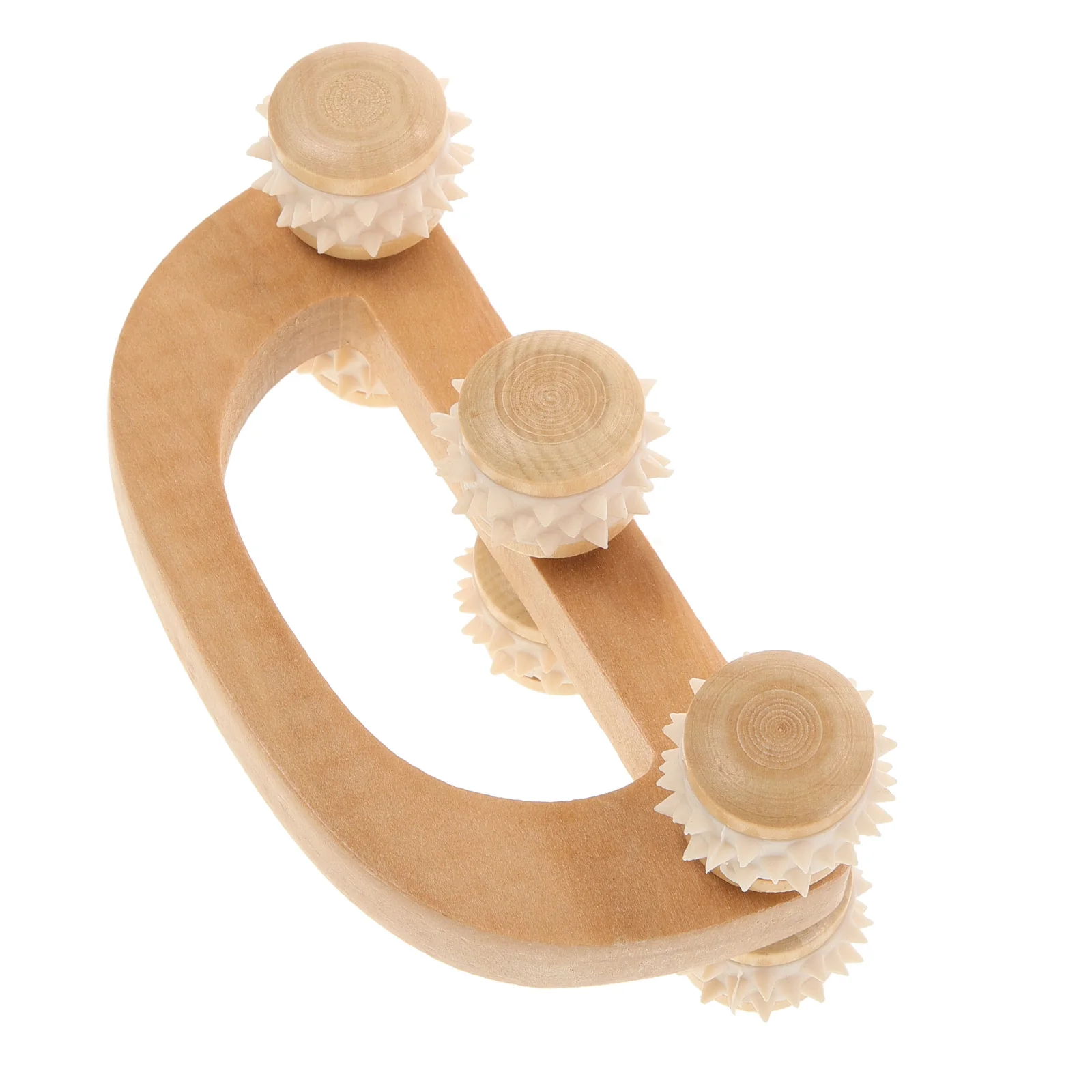 

1Pcs Roller Massager Hand Massage Tool Wooden Portable Lightweight Simple Operation Handheld Massager for Office Travel