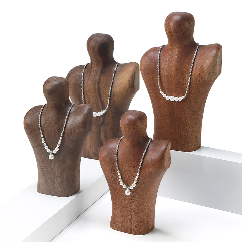 Creative Wood Necklace Show Stand Jewelry Shop Luxulry Necklace Show Pendnat Display Stand Model Bust For Window Show