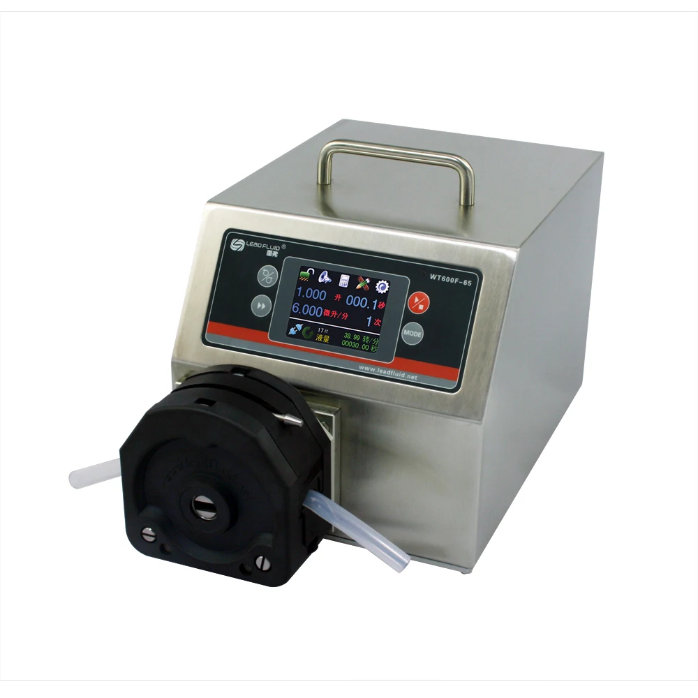 

WT600F-65 KZ25-L Aluminiun Pump Head Industrial Chemical Medical Peristaltic Pump Filling Liquid 0.25-6000 ml/min