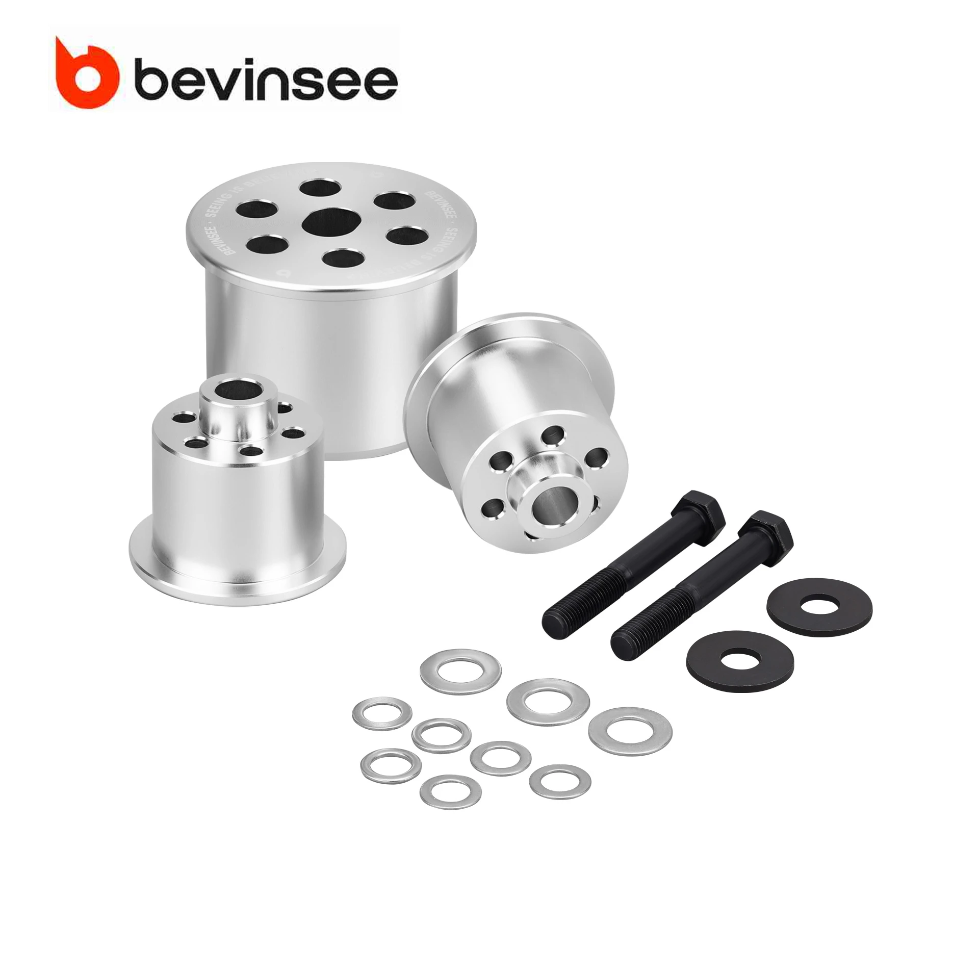 BEVINSEE Aluminum Differential Carrier Solid Bushing Set For BMW E46 Z4 E85 Non-M