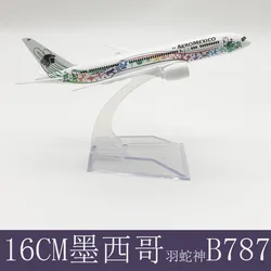 16cm Alloy Metal Mexican Air AEROMEXICO B787 Airlines Airplane Model Boeing 787 Airways Plane Model 1/400 Scale Diecast Aircraft